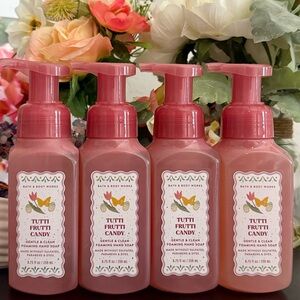 🆕🍡 BATH & BODY WORKS “TUTTI FRUTTI CANDY” 4-PIECE FOAMING HAND SOAP COLLECTION.